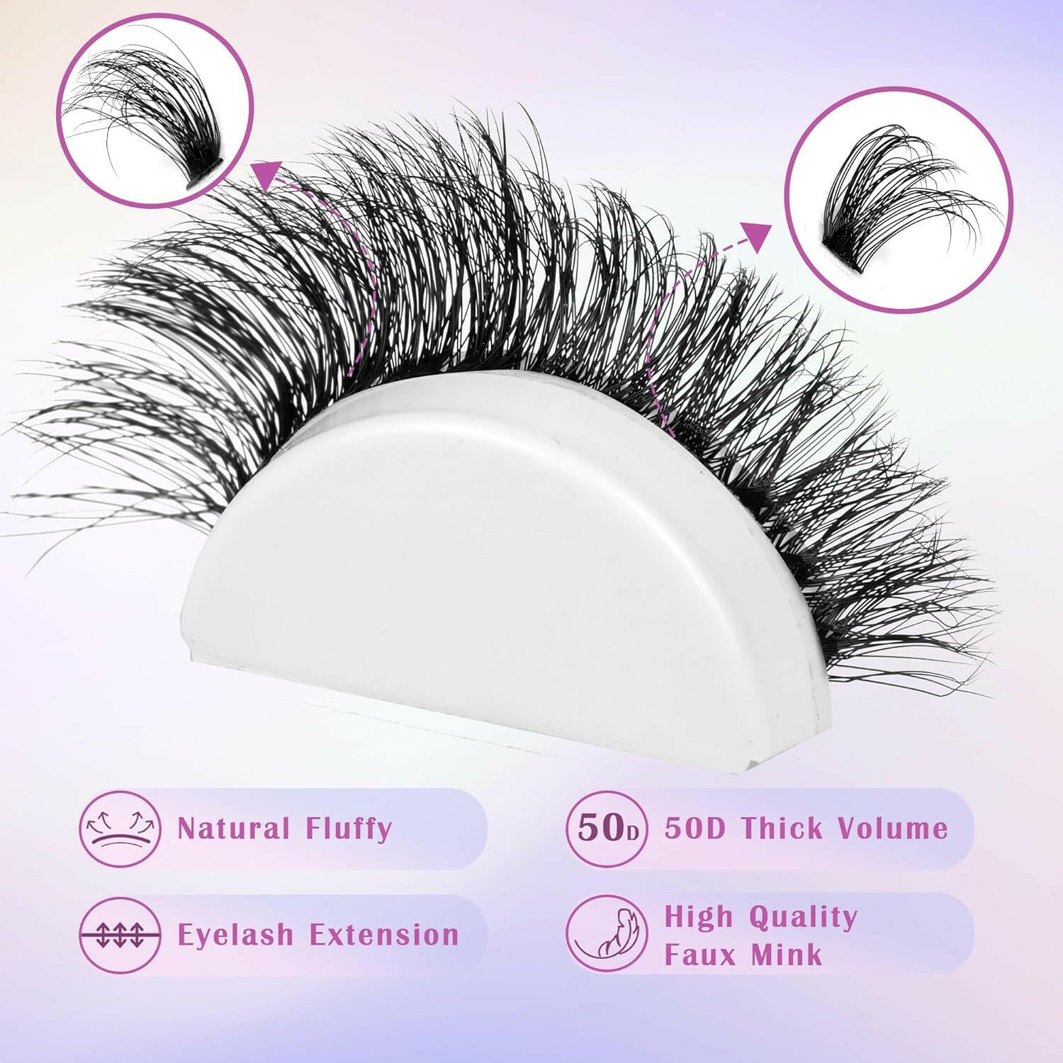 Fluffy Lash Extension Kit - Wispy Mink Lashes - Glow Pure