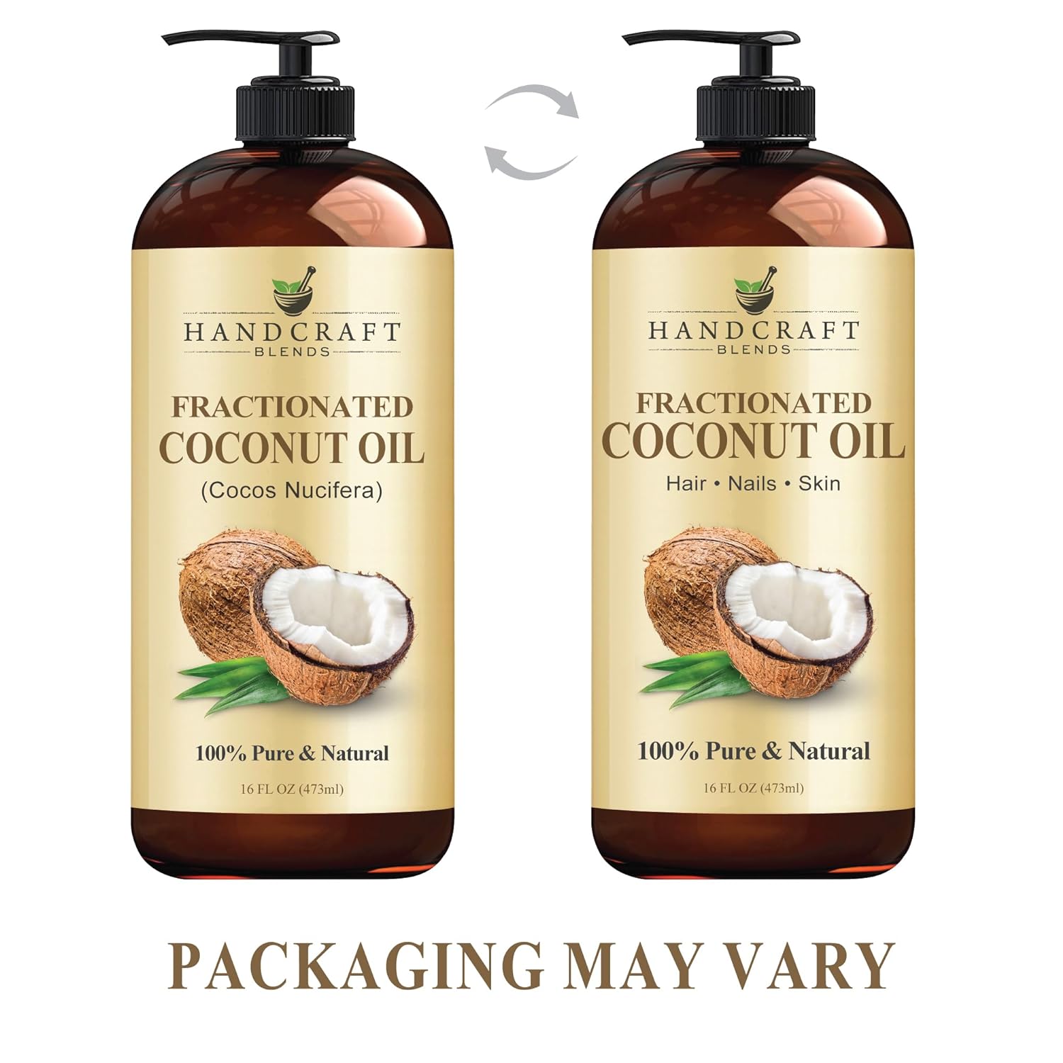 Fractionated Coconut Oil - 16 Fl Oz - 100% Pure and Natural - Premium Grade Oil for Skin and Hair - Carrier Oil - Hair and Body Oil - Massage Oil - Hair Tonic - HealthFulBeautyLife