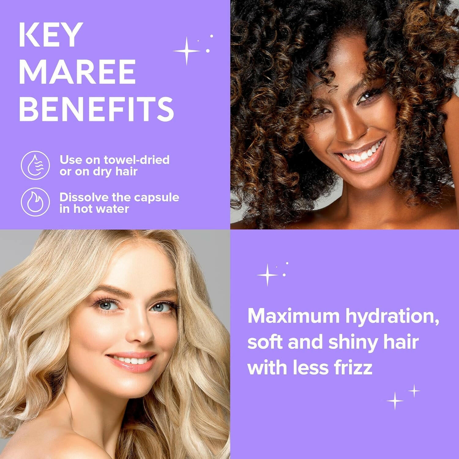 Frizz - Free Hair Styling Serum: Keratin Moisturizing Oil Capsules with Avocado, Jojoba &amp; Argan Oil - Leave - In Anti - Frizz Conditioner - 30 Capsules - Glow Pure