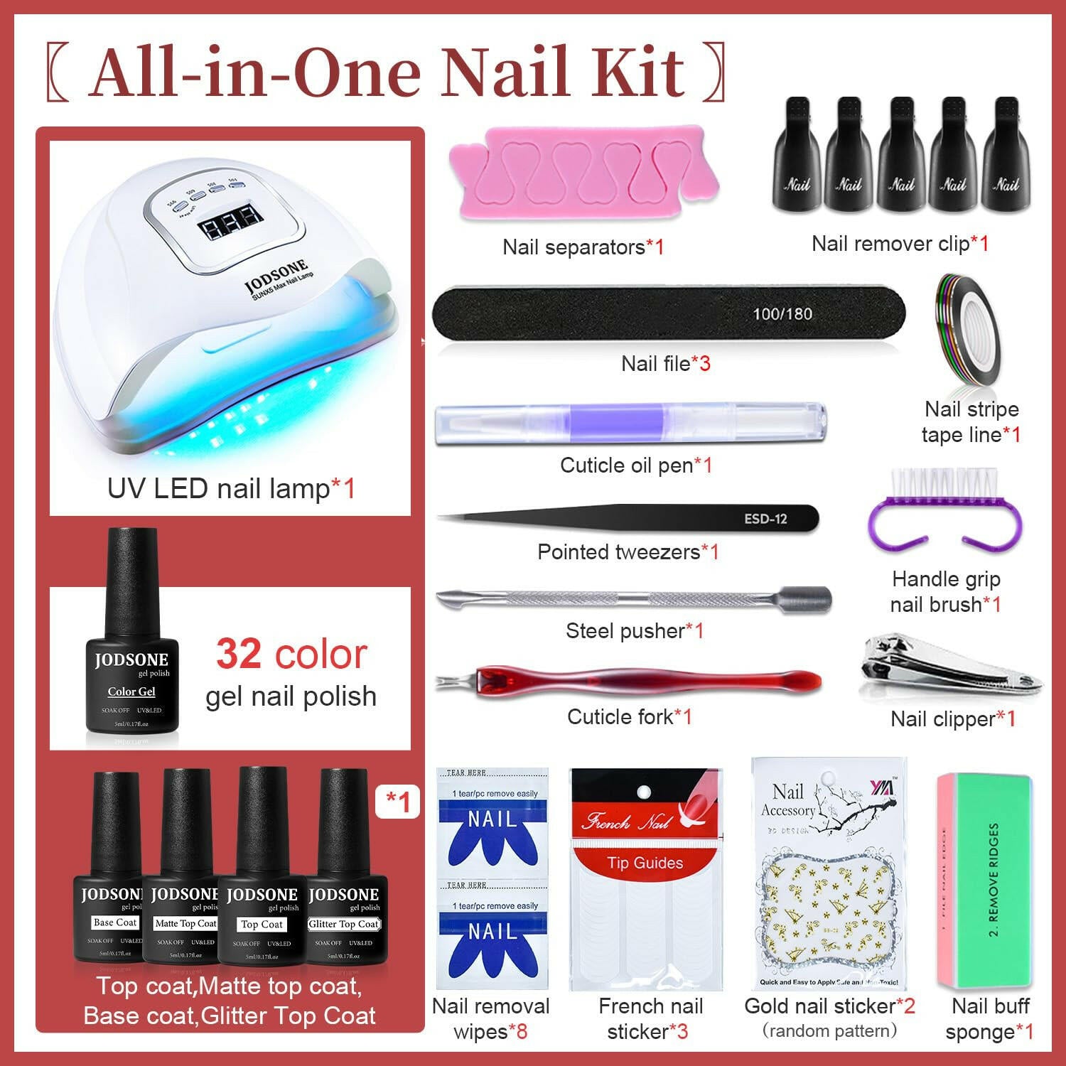 Gel Nail Polish Kit with U V Light 32 Colors Gel Polish Nail Kit Soak off Gel Nail Set Manicure Tools Nail Gel Kit Gifts for Women - Glow Pure