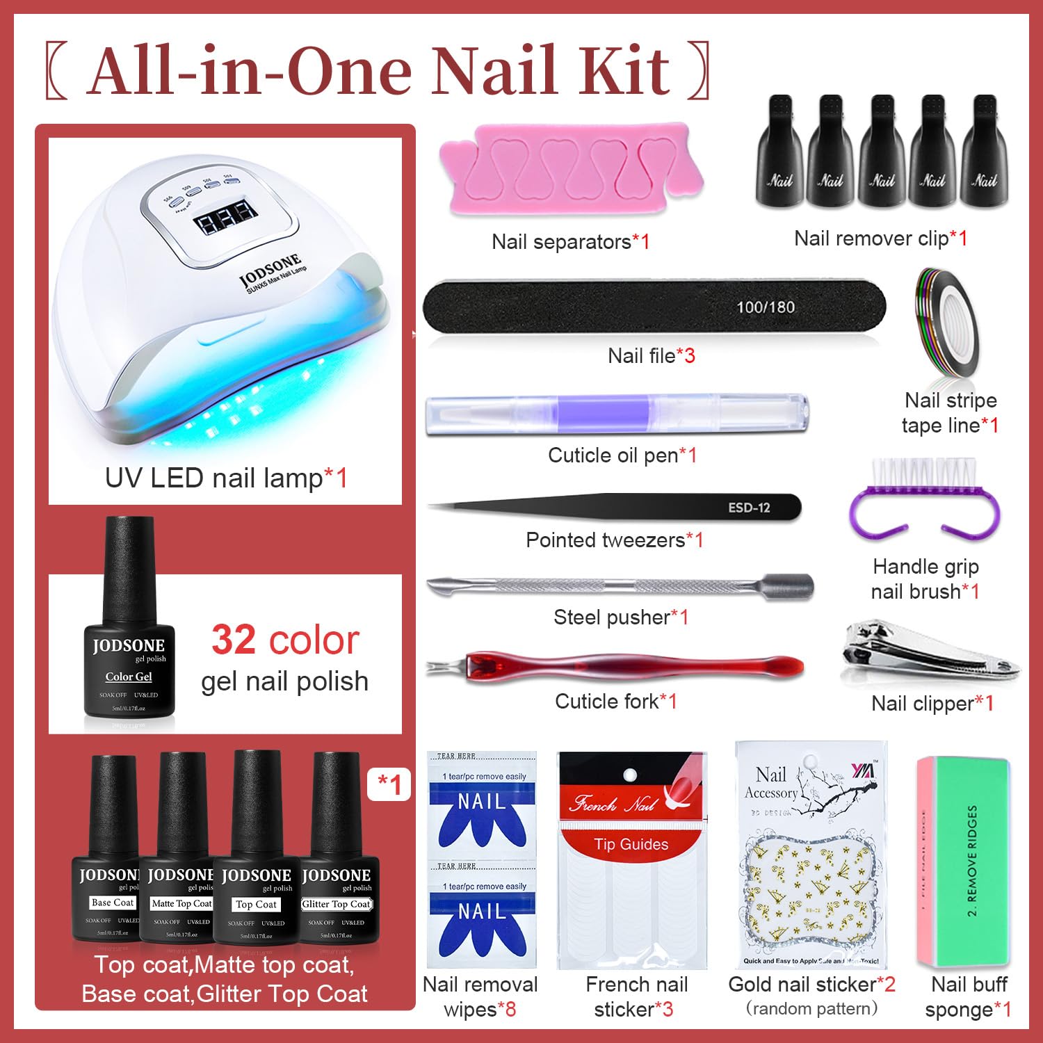 Gel Nail Polish Kit with U V Light 32 Colors Gel Polish Nail Kit Soak off Gel Nail Set Manicure Tools Nail Gel Kit Gifts for Women - HealthFulBeautyLife
