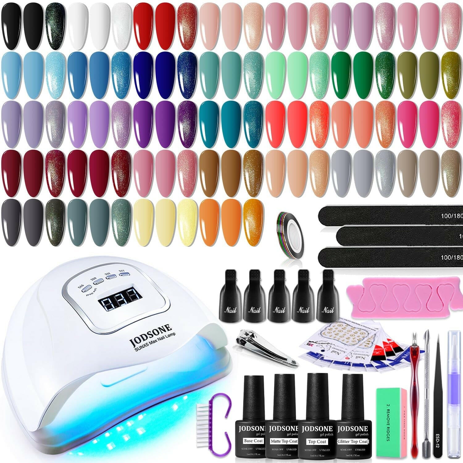 Gel Nail Polish Kit with U V Light 32 Colors Gel Polish Nail Kit Soak off Gel Nail Set Manicure Tools Nail Gel Kit Gifts for Women - Glow Pure