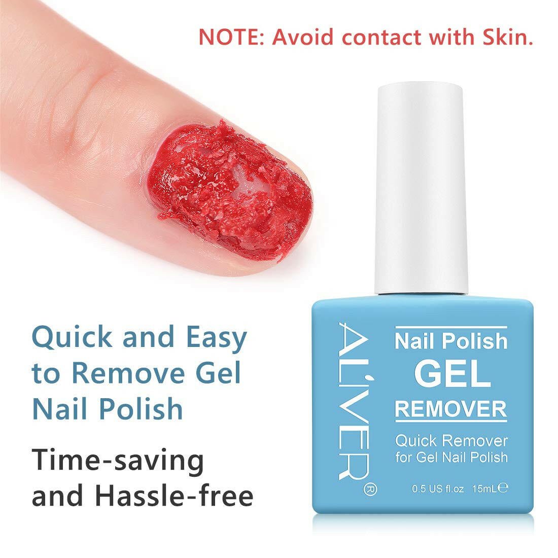 Gel Nail Polish Remover 1Pcs, Professional Gel Polish Remover for Nails, No Need for Foil, Quick &amp; Easy Polish Remover in 2 - 3 Minutes, No Need Soaking or Wrapping - 15Ml - Glow Pure