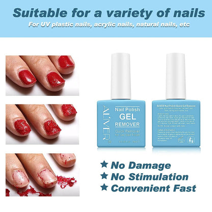 Gel Nail Polish Remover 1Pcs, Professional Gel Polish Remover for Nails, No Need for Foil, Quick &amp; Easy Polish Remover in 2 - 3 Minutes, No Need Soaking or Wrapping - 15Ml - Glow Pure