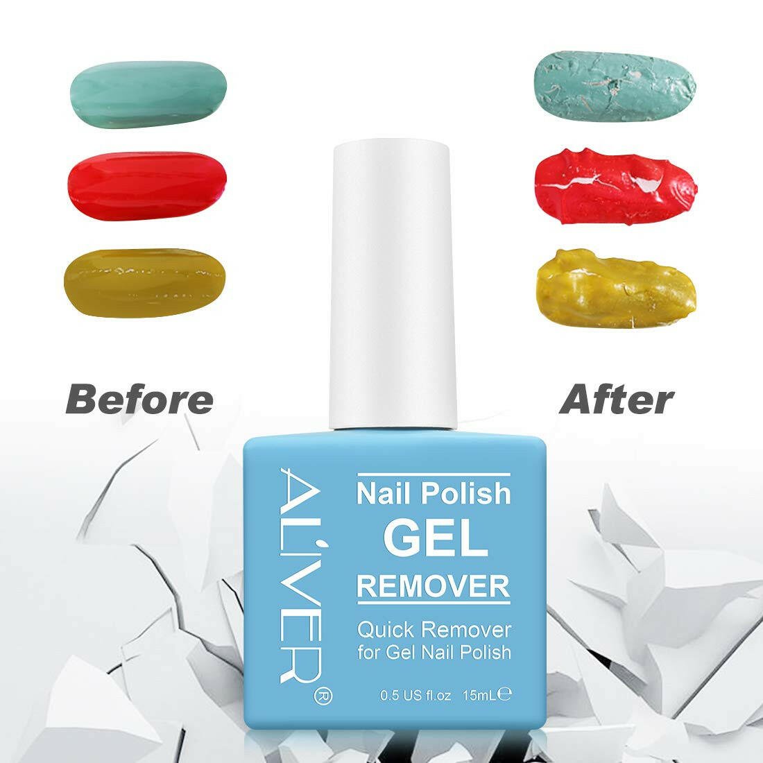 Gel Nail Polish Remover 1Pcs, Professional Gel Polish Remover for Nails, No Need for Foil, Quick &amp; Easy Polish Remover in 2 - 3 Minutes, No Need Soaking or Wrapping - 15Ml - Glow Pure