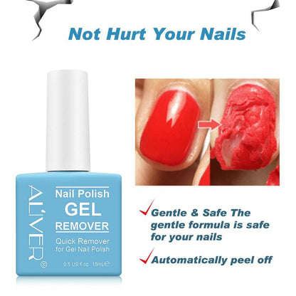 Gel Nail Polish Remover 1Pcs, Professional Gel Polish Remover for Nails, No Need for Foil, Quick &amp; Easy Polish Remover in 2 - 3 Minutes, No Need Soaking or Wrapping - 15Ml - Glow Pure