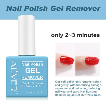 Gel Nail Polish Remover, Gel Remover for Nails, Quick Remove Gel Nail Polish, Professional Gel Nail Remover Remove Gel Polish in 3 - 5 Minutes Safely - Glow Pure