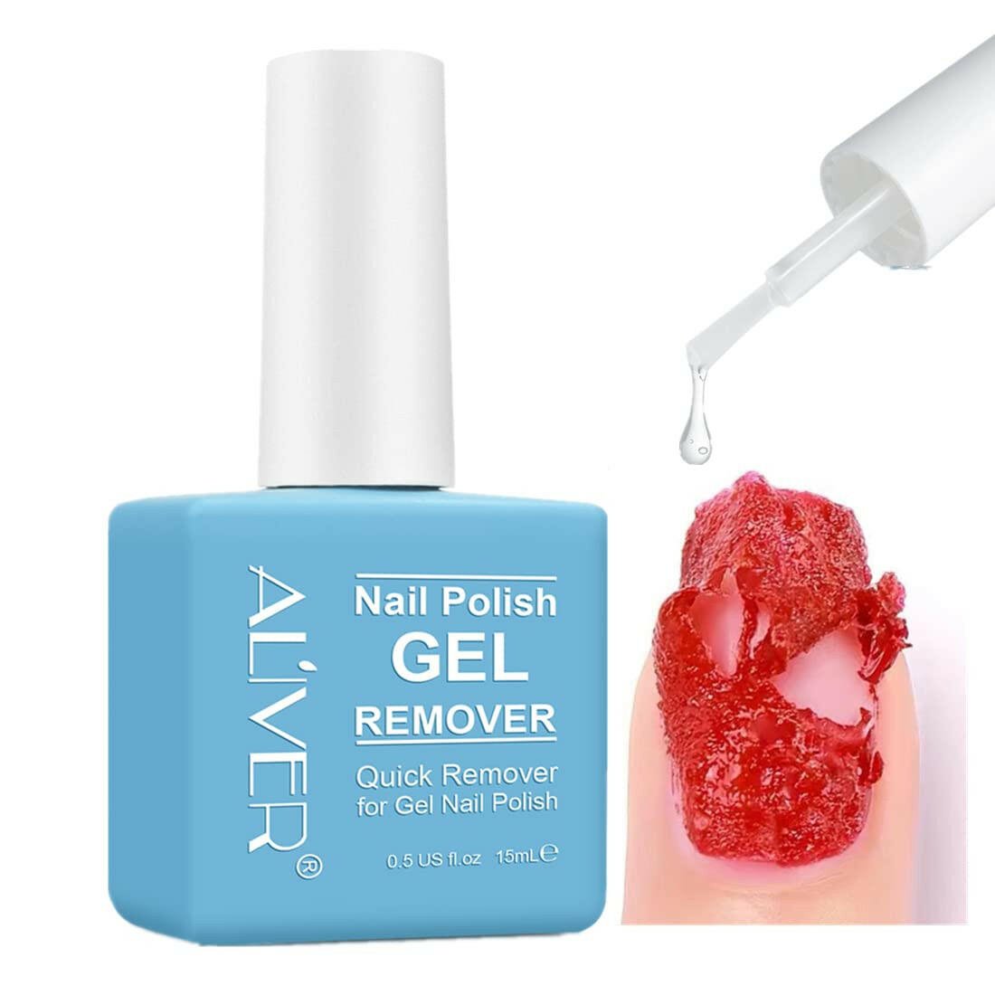 Gel Nail Polish Remover, Gel Remover for Nails, Quick Remove Gel Nail Polish, Professional Gel Nail Remover Remove Gel Polish in 3 - 5 Minutes Safely - Glow Pure