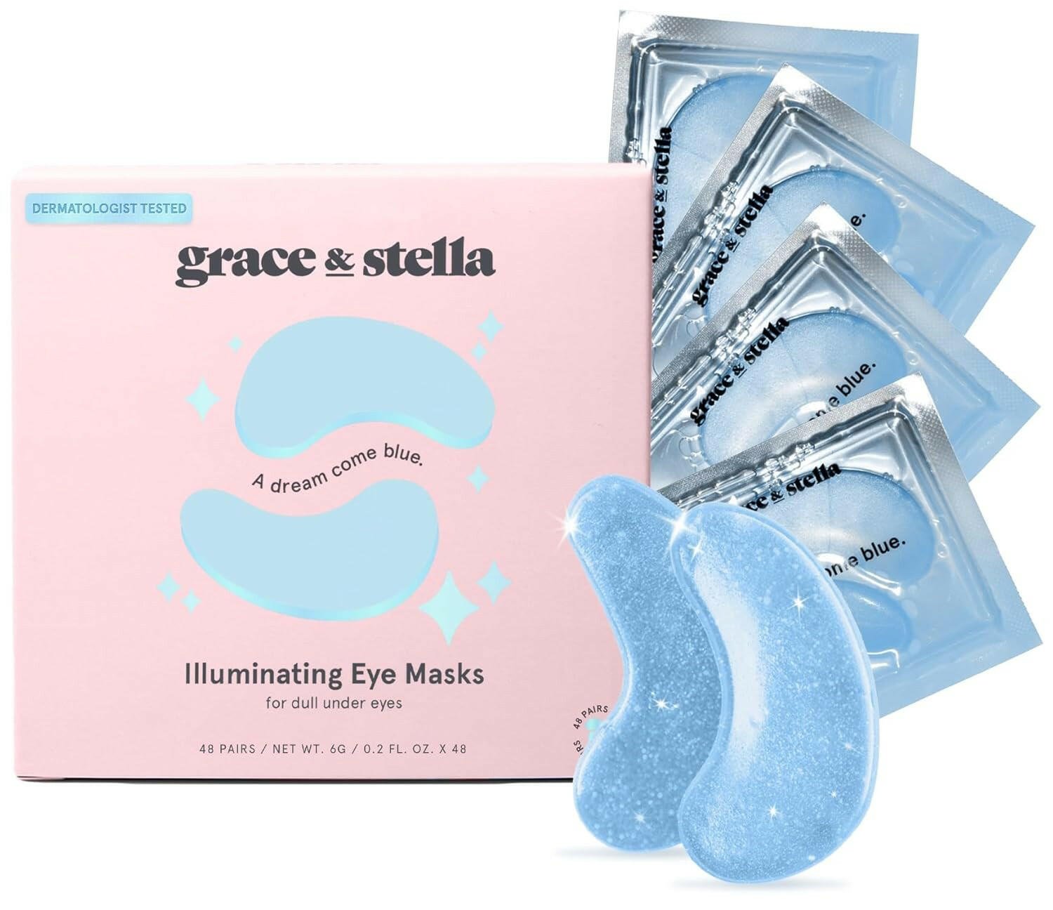 grace &amp; stella Under Eye Mask (Gold, 24 Pairs) Reduce Dark Circles, Puffy Eyes, Undereye Bags, Wrinkles - Gel Under Eye Patches - Gifts for Women - Birthday Gifts for Women - Vegan Cruelty Free - Glow Pure