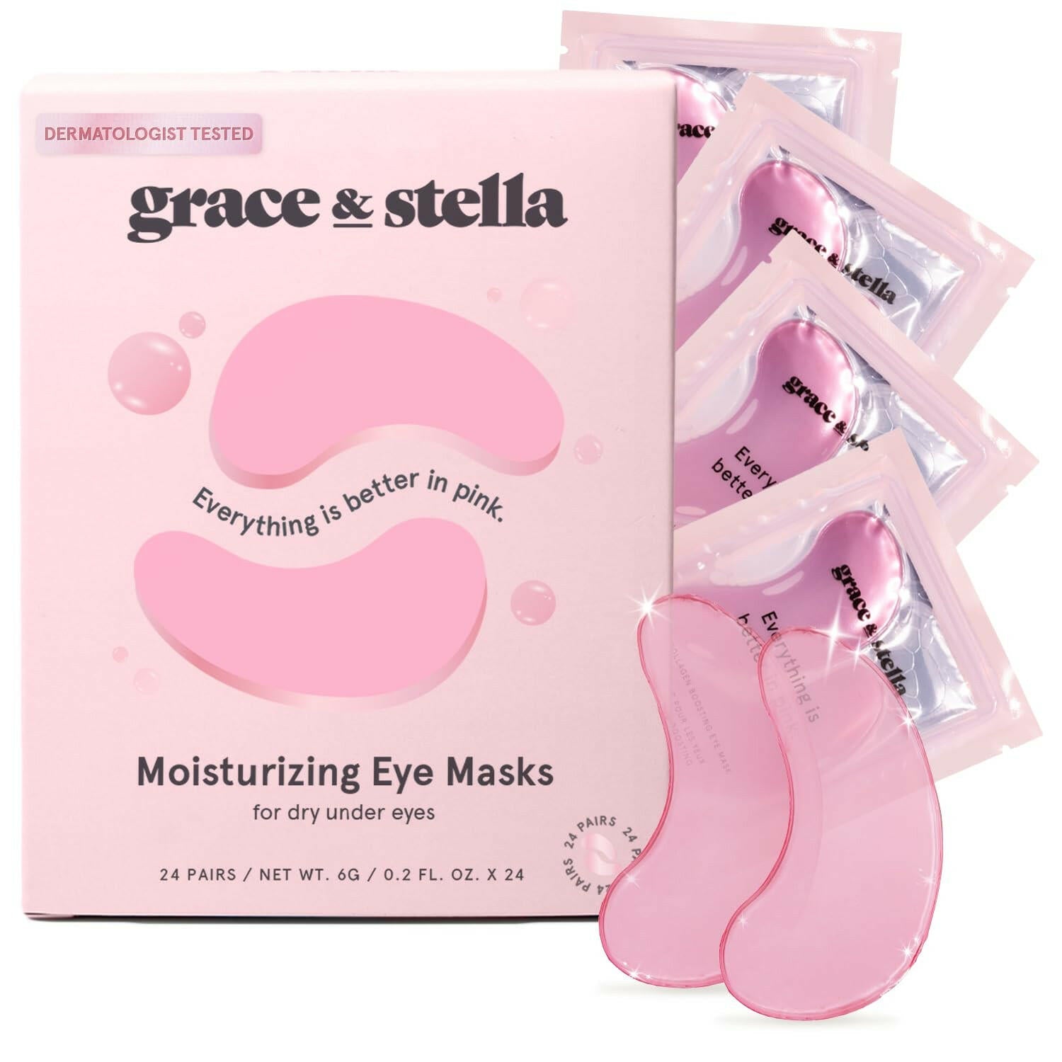 grace &amp; stella Under Eye Mask (Gold, 24 Pairs) Reduce Dark Circles, Puffy Eyes, Undereye Bags, Wrinkles - Gel Under Eye Patches - Gifts for Women - Birthday Gifts for Women - Vegan Cruelty Free - Glow Pure