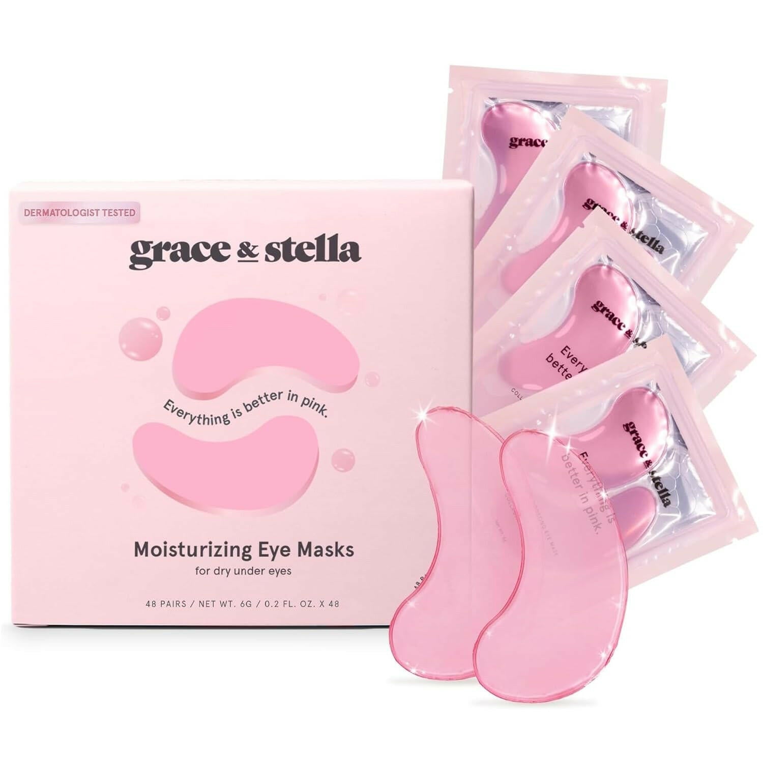 grace &amp; stella Under Eye Mask (Gold, 24 Pairs) Reduce Dark Circles, Puffy Eyes, Undereye Bags, Wrinkles - Gel Under Eye Patches - Gifts for Women - Birthday Gifts for Women - Vegan Cruelty Free - Glow Pure