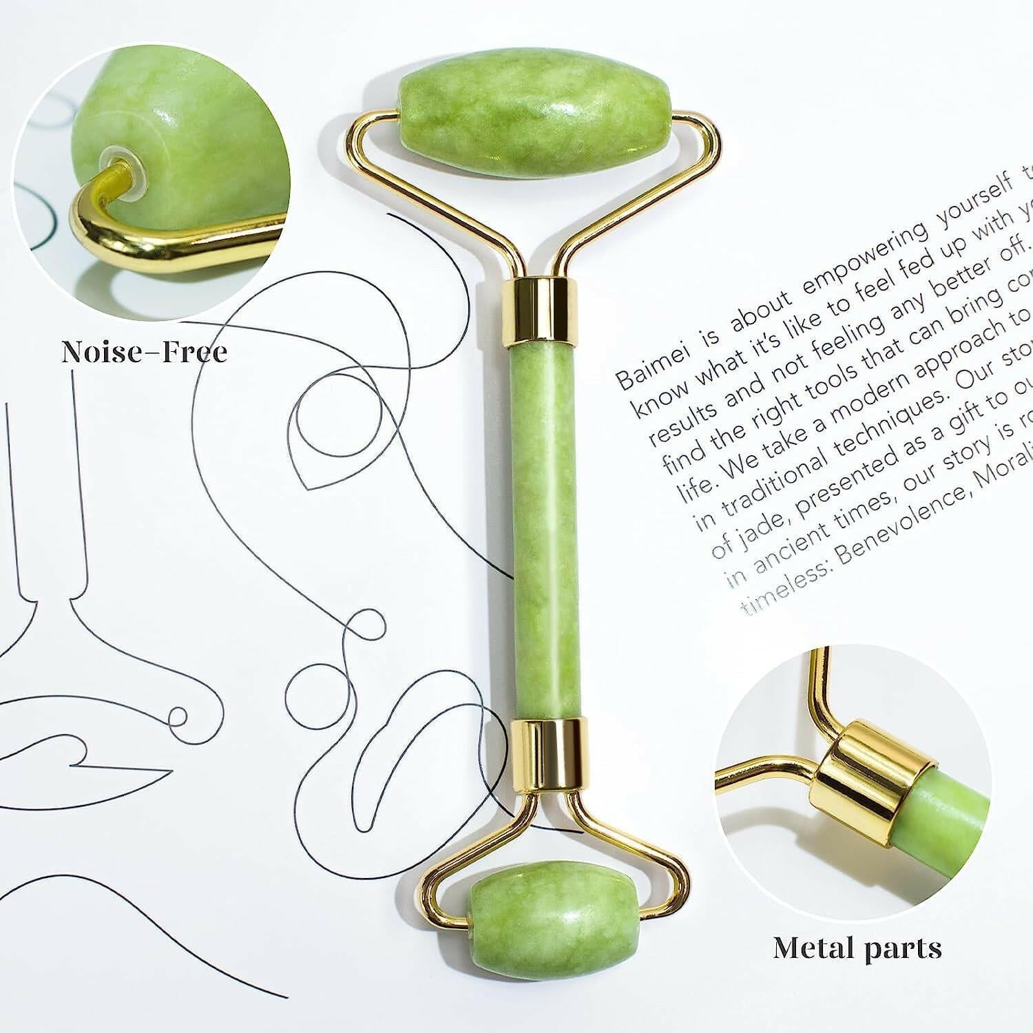 Icyme Gua Sha &amp; Jade Roller Set: Facial Tools for Reducing Puffiness and Redness - Self - Care Gift (Green) - Glow Pure