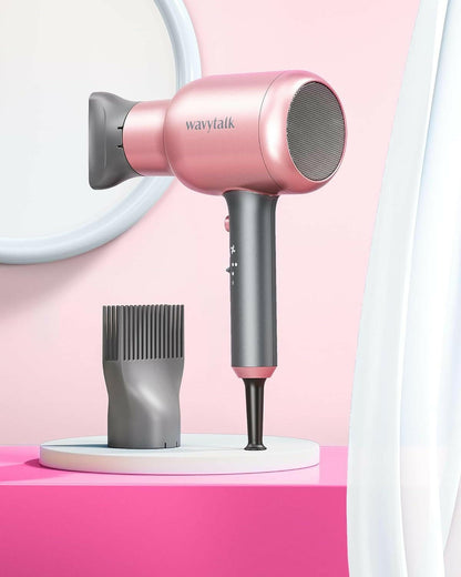 Ionic Hair Dryer with Diffuser and Concentrator Nozzle - Glow Pure