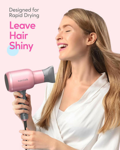 Ionic Hair Dryer with Diffuser and Concentrator Nozzle - Glow Pure