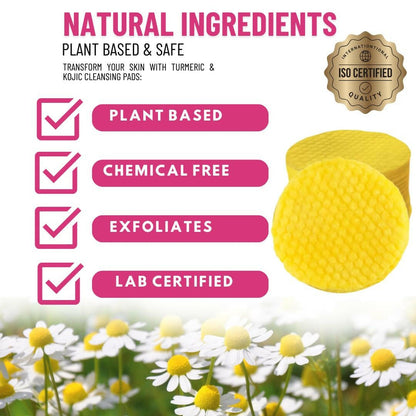 Jupiters Bloom Turmeric Kojic Acid Cleansing Pads for Face &amp; A Body,Fades Dark spots,Exfoliates Skin,Resurfacing Pads,40 PCS,Helps Balance Skin Oil And Water, Remove Excess Keratin From Body&