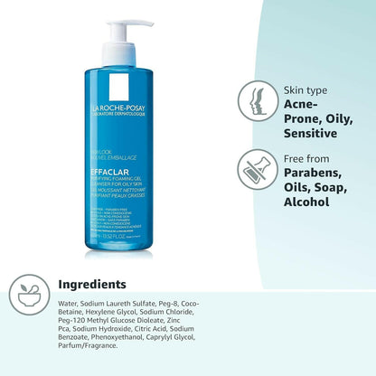 LA ROCHE POSAY Effaclaroily Skingelpump Bottlefacepurifyingfoaming Gel - Glow Pure