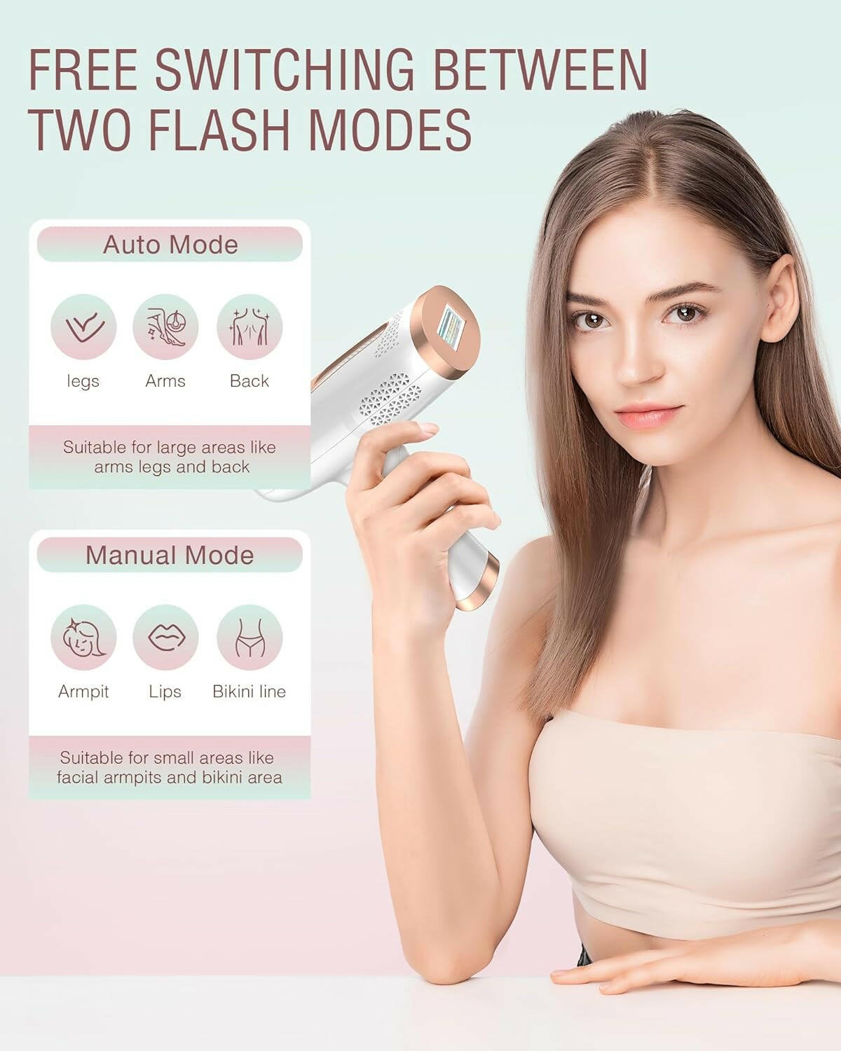 Laser Hair Removal for Women and Men, IPL Hair Removal 999,999 Flashes Permanent Hair Removal Device for Facial Facial Legs Arms Bikini Line Whole Body Use At - Home - Glow Pure