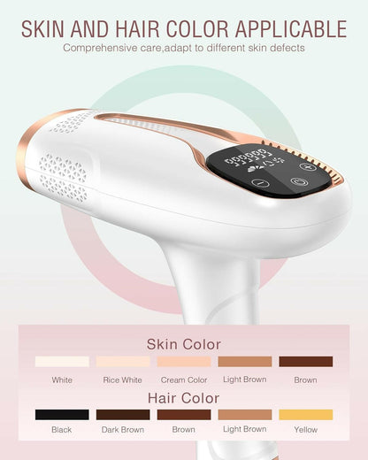 Laser Hair Removal for Women and Men, IPL Hair Removal 999,999 Flashes Permanent Hair Removal Device for Facial Facial Legs Arms Bikini Line Whole Body Use At - Home - Glow Pure