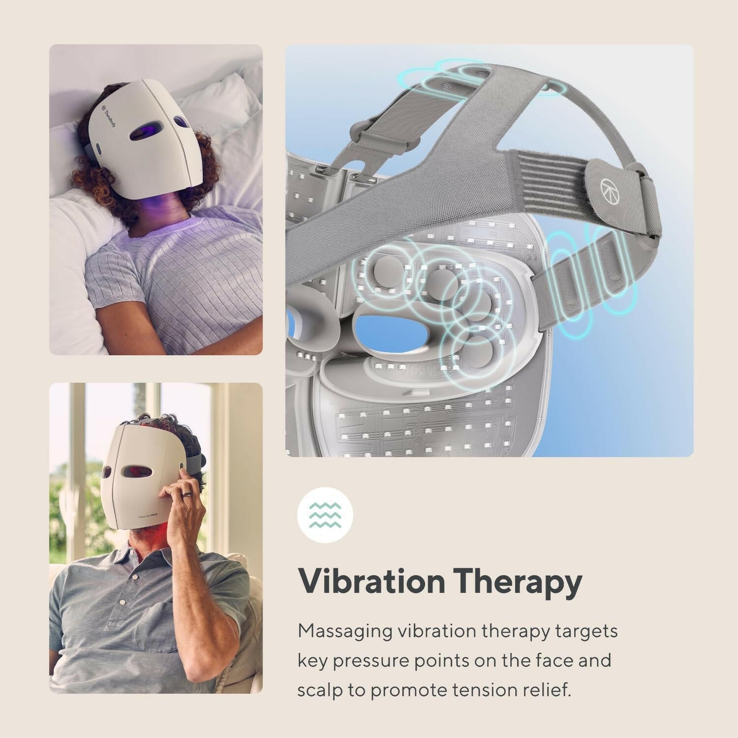 LED Light Therapy Face Mask with Vibrating Massage - Glow Pure