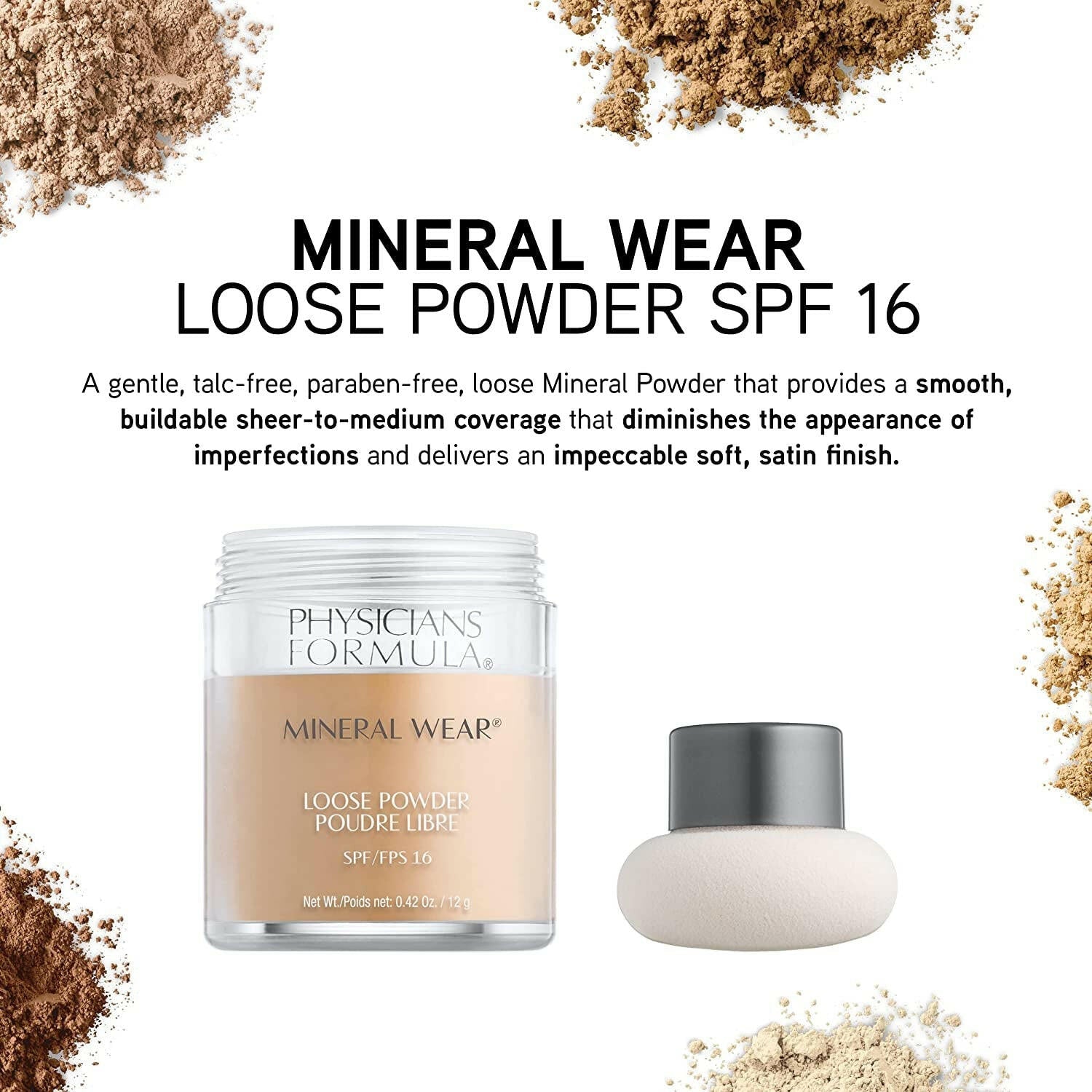 Mineral Wear Talc - Free Loose Powder Creamy Natural, Dermatologist Tested, Clinically Tested - Glow Pure