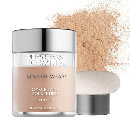 Mineral Wear Talc - Free Loose Powder Creamy Natural, Dermatologist Tested, Clinically Tested - Glow Pure