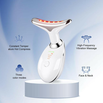 Neck Face Massager, Multifunctional Facial Massage Device, Face Sculpting Tool (White) - Glow Pure