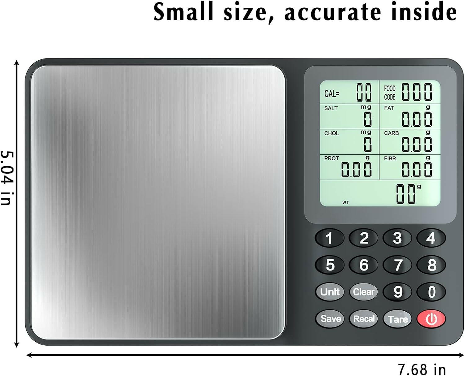 Nutrition Food Scale, Digital Food Scale for Weight Loss, Calculating Food Facts, Macro, Calorie, Meal Prep, Portion Control, Stainless Steel - Glow Pure