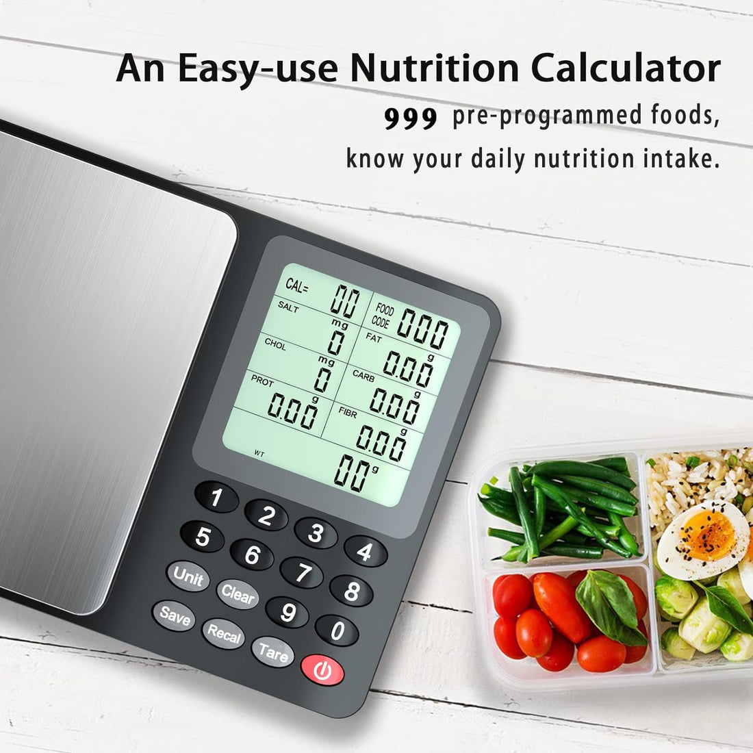 Nutrition Food Scale, Digital Food Scale for Weight Loss, Calculating Food Facts, Macro, Calorie, Meal Prep, Portion Control, Stainless Steel - HealthFulBeautyLife
