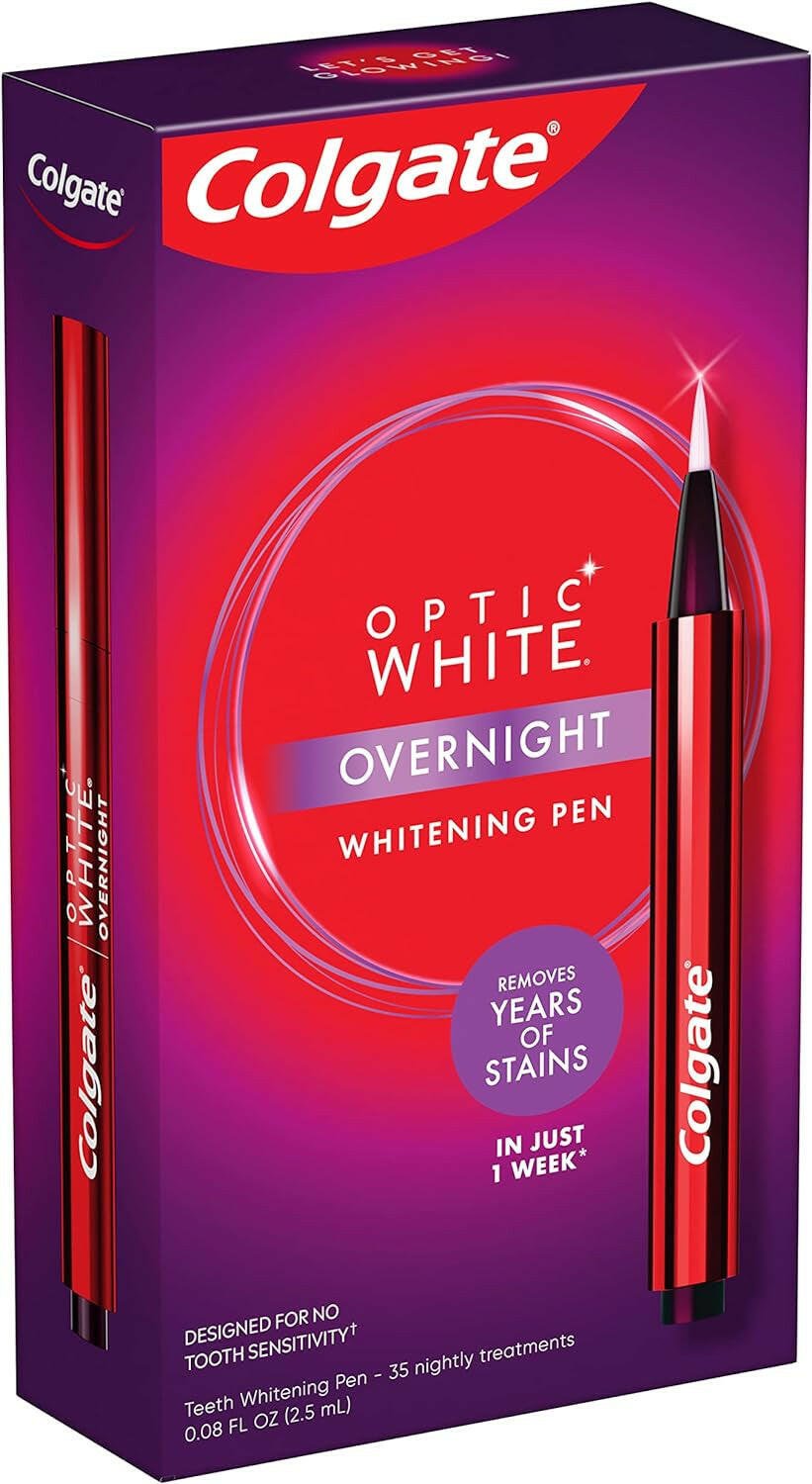 Optic White Overnight Teeth Whitening Pen, Teeth Stain Remover to Whiten Teeth, 35 Nightly Treatments - Glow Pure