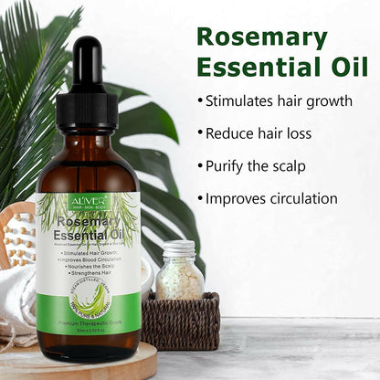 Organic Rosemary Oil for Hair Growth (2Pack), Natural Rosemary Essential Oils 2.02Fl Oz, Used for Scalp Massager, Skin Care, Aromatherapy - Glow Pure