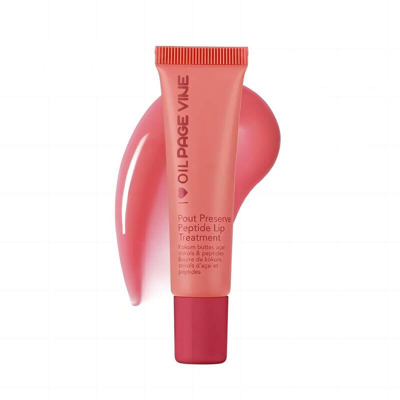 Pout Preserve Hydrating Peptide Lip Treatment,Shiny Lip Stain Tint,Long Lasting Lip Gloss Plumping Lip Oil - Glow Pure