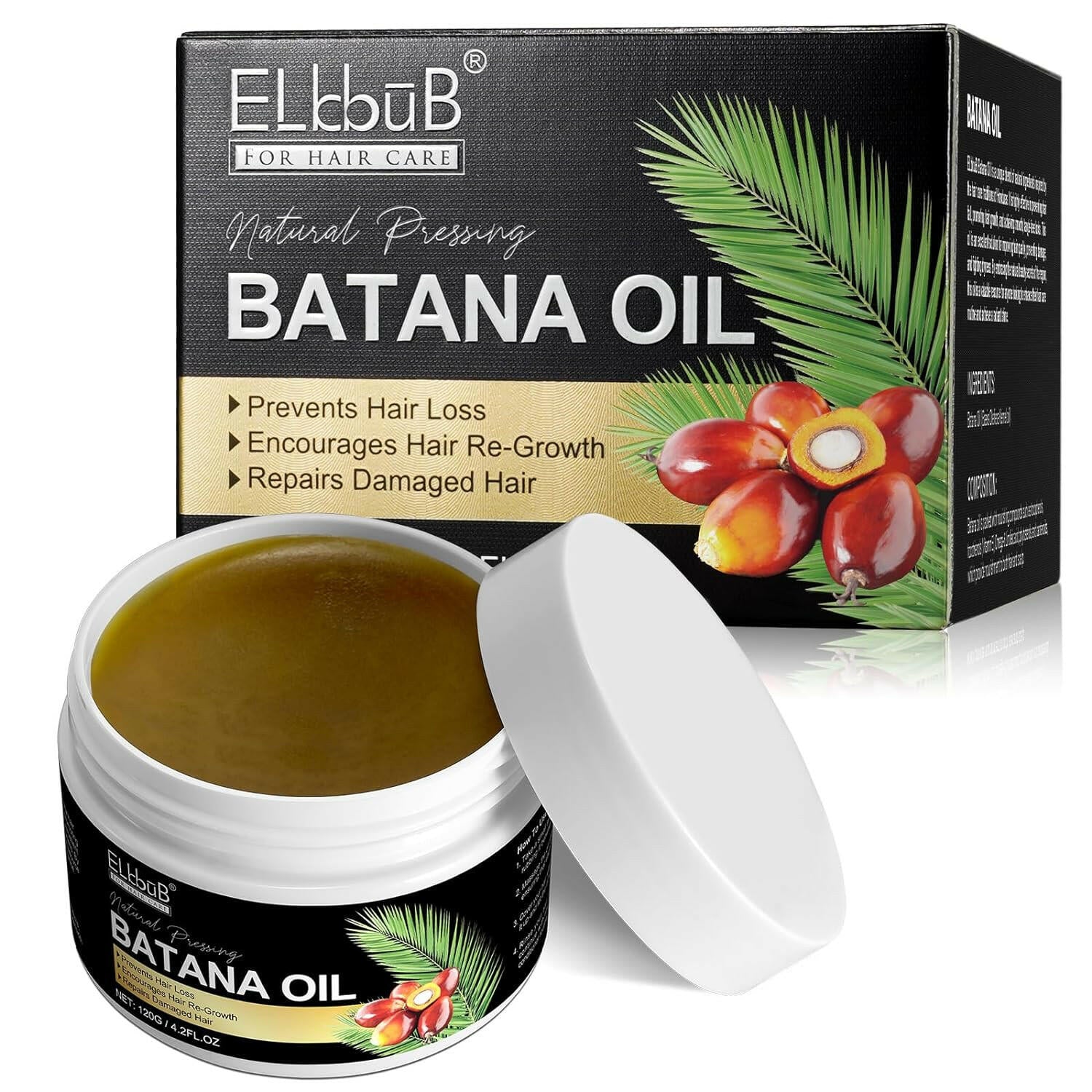 Raw Batana Oil for Hair Growth and Repair - 100% Pure, Unrefined Oil from Honduran Rainforests Prevent Hair Loss and Enhances Hair Thickness in Men &amp; Women - Glow Pure