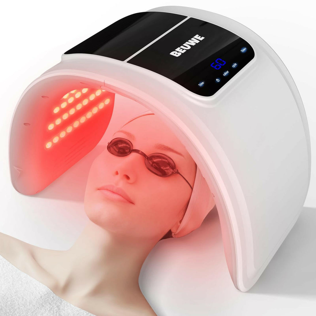 Red - Light - Therapy - Mask, Led Light Therapy for Face, 7 Colors Led Face Mask Facial Led Light Therapy Tool Skin Care Equipment at Home, Facial Neck Body Hand Beauty Mask - Glow Pure