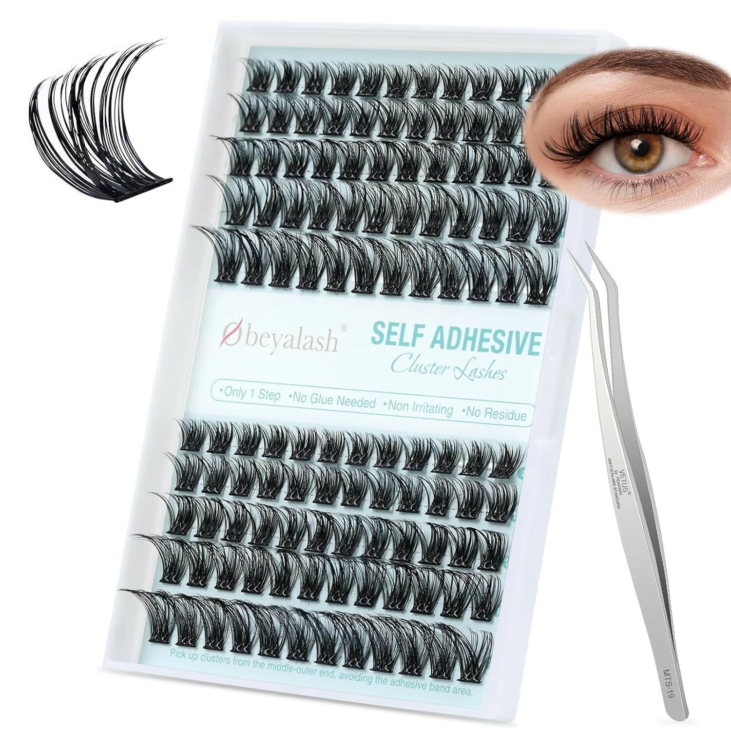 Self Adhesive Lash Clusters 120pc No Glue Needed - Glow Pure