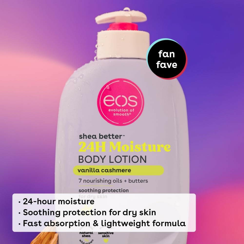 Shea Better Body Lotion - Vanilla Cashmere, 24 - Hour Moisture Skin Care, Lightweight &amp; Non - Greasy, Made with Natural Shea, Vegan, 16 Fl Oz - Glow Pure