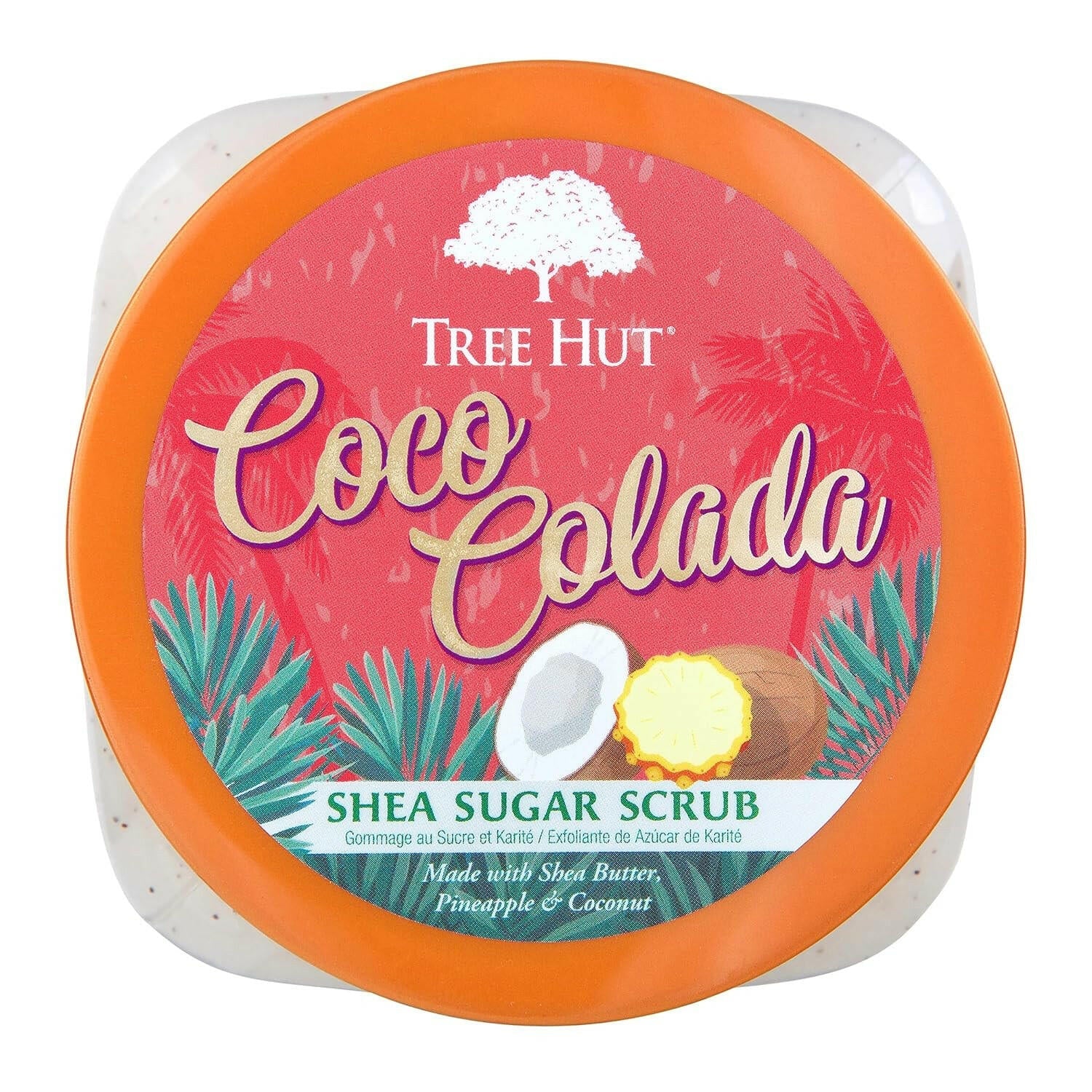 Shea Sugar Scrub Coco Colada, 18 Oz, Ultra Hydrating and Exfoliating Scrub for Nourishing Essential Body Care - Glow Pure