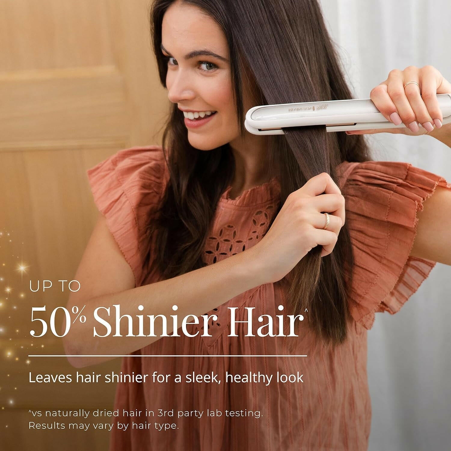 Shine Therapy 1&quot; Flat Iron - Argan &amp; Keratin Infused - Glow Pure