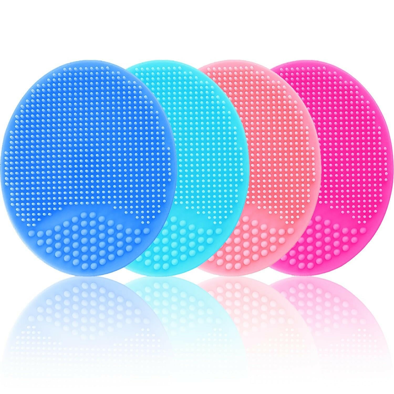 &quot;Silicone Facial Cleansing Brush Set: Face Scrubber, Exfoliator, Soft Brush - Deep Cleanse for Acne, Blackheads, Pores - 4 Pack&quot; - Glow Pure