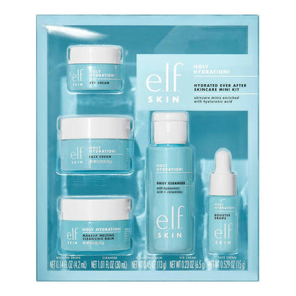 SKIN Hydrated Ever after Skincare Mini Kit, Cleanser, Makeup Remover, Moisturiser &amp; Eye Cream for Hydrating Skin, Airplane - Friendly Sizes - Glow Pure