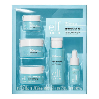 SKIN Hydrated Ever after Skincare Mini Kit, Cleanser, Makeup Remover, Moisturiser &amp; Eye Cream for Hydrating Skin, Airplane - Friendly Sizes - Glow Pure