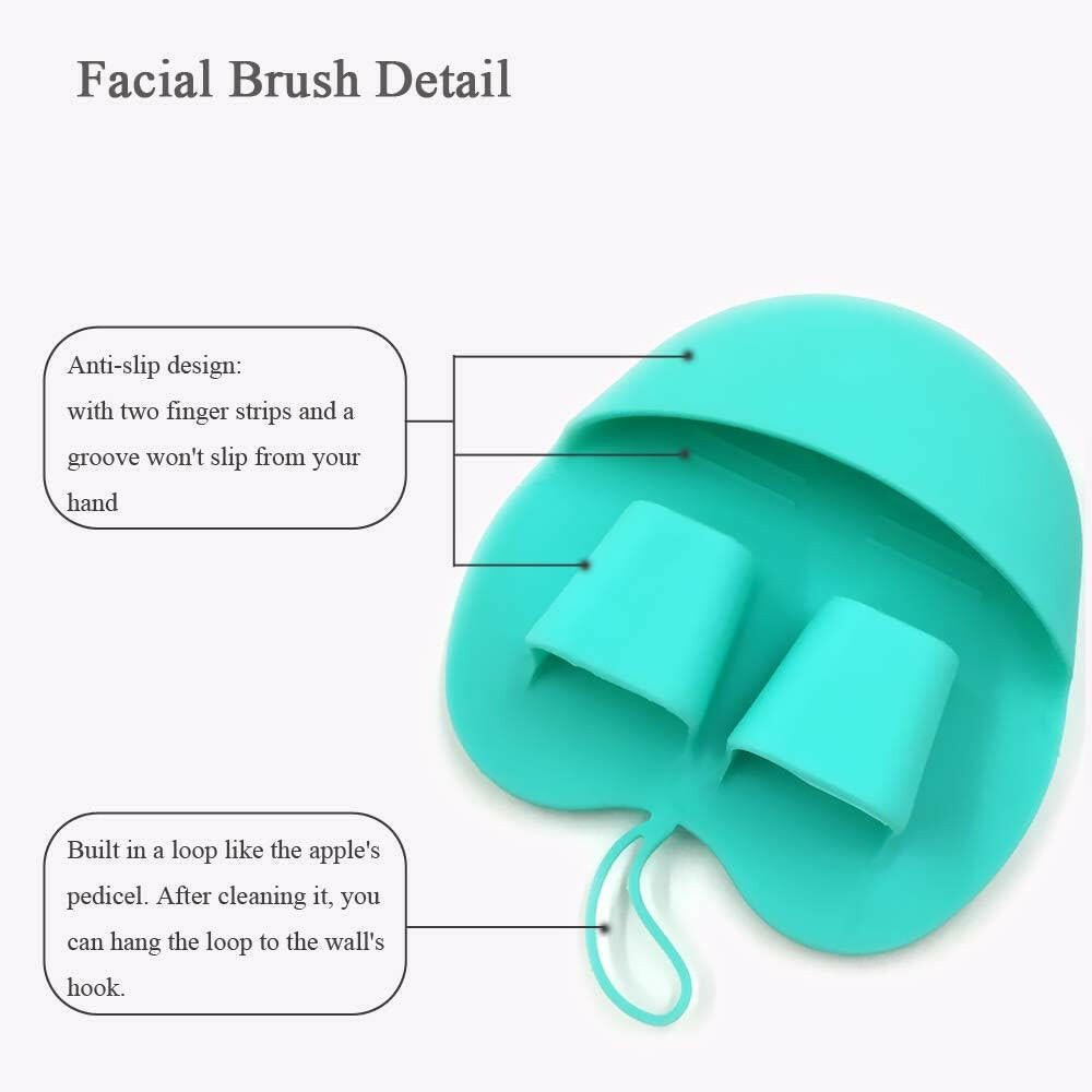 Soft Handheld Silicone Facial Cleansing Brush, Mild Anti - Slip Face Exfoliating and Massage Scrubber Pad, Gentle Exfoliating, Removing Blackhead, Massaging (Pack of 3) - Glow Pure