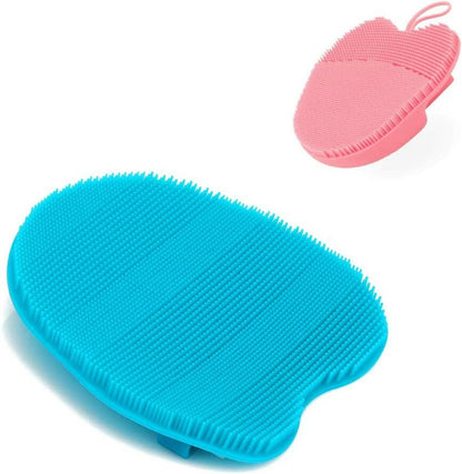 Soft Handheld Silicone Facial Cleansing Brush, Mild Anti - Slip Face Exfoliating and Massage Scrubber Pad, Gentle Exfoliating, Removing Blackhead, Massaging (Pack of 3) - Glow Pure