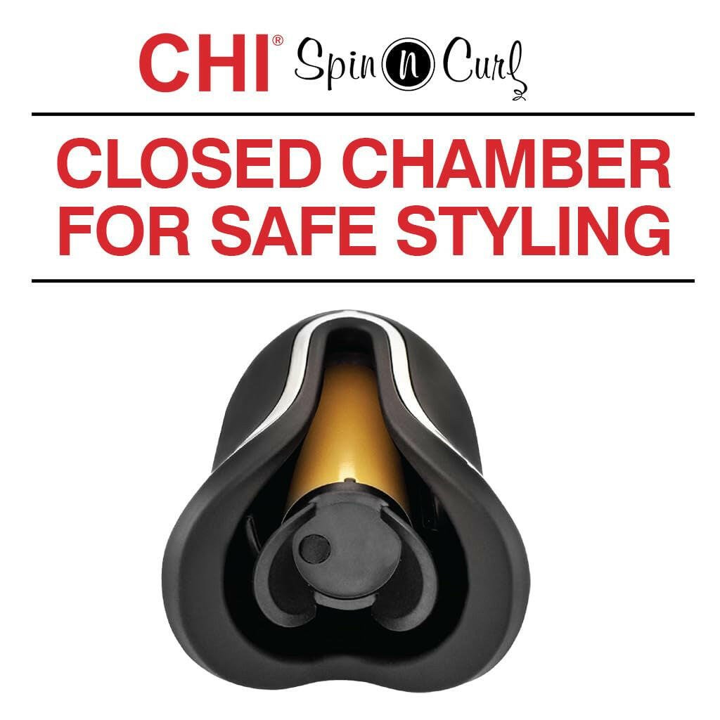 Spin N Curl in Onyx Black. Ideal for Shoulder - Length Hair between 6 - 16” Inches. - Glow Pure