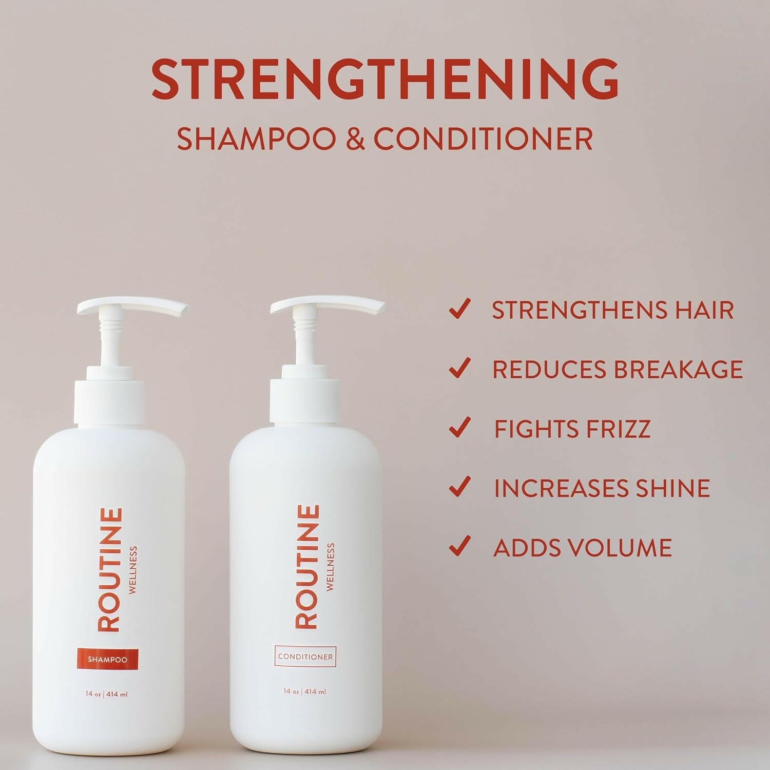 Strength &amp; Shine Hair Set - Biotin | Vegan | 14oz x 2 - Glow Pure