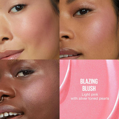 Sunkisser Multi - Use Liquid Blush and Bronzer, Blendable, Longwear, Glowy Make Up, Blazing Blush, 1 Count - Glow Pure