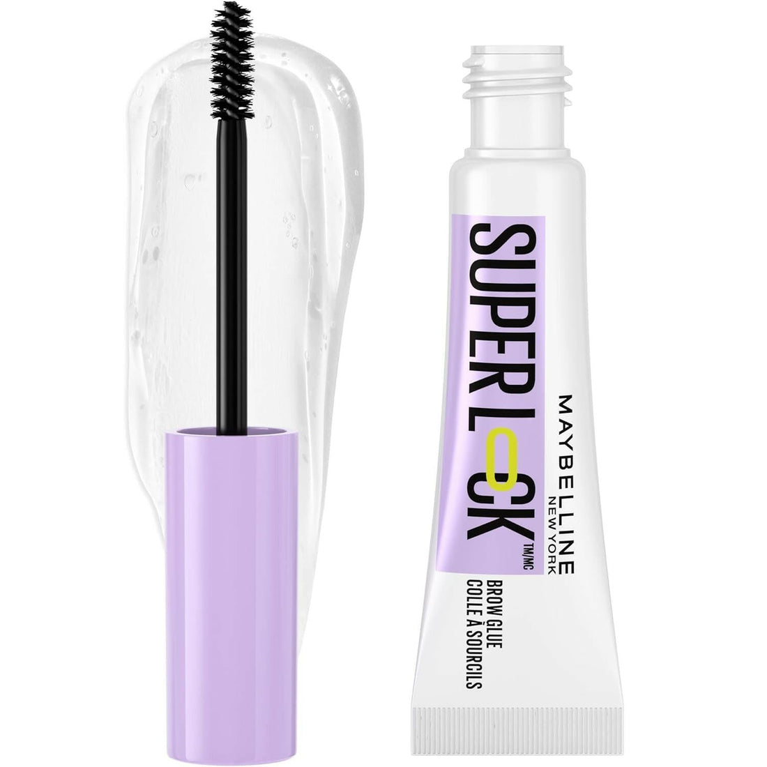 Super Lock Brow Glue Eyebrow Gel, Lightweight Brow Gel for up to 24HR Hold, Clear, 1 Count - Glow Pure