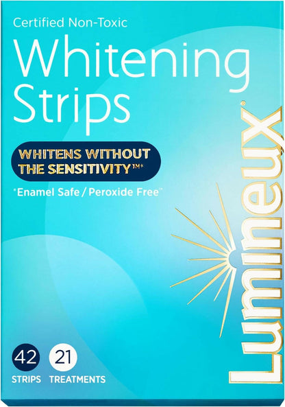 Teeth Whitening Strips 21 Treatments – Peroxide Free - Enamel Safe for Whiter Teeth - Whitening without the Sensitivity - Dentist Formulated and Certified Non - Toxic - Sensitivity Free - Glow Pure