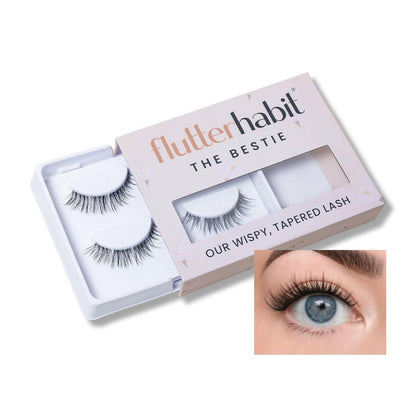 the Bestie Lashes, DIY Lash Extensions [Up to 10 Day Wear], Natural &amp; Subtle Cat - Eyed Cluster Lashes, Salon Quality Eyelashes Extensions, Natural Lashes, No Lash Glue Included - Glow Pure