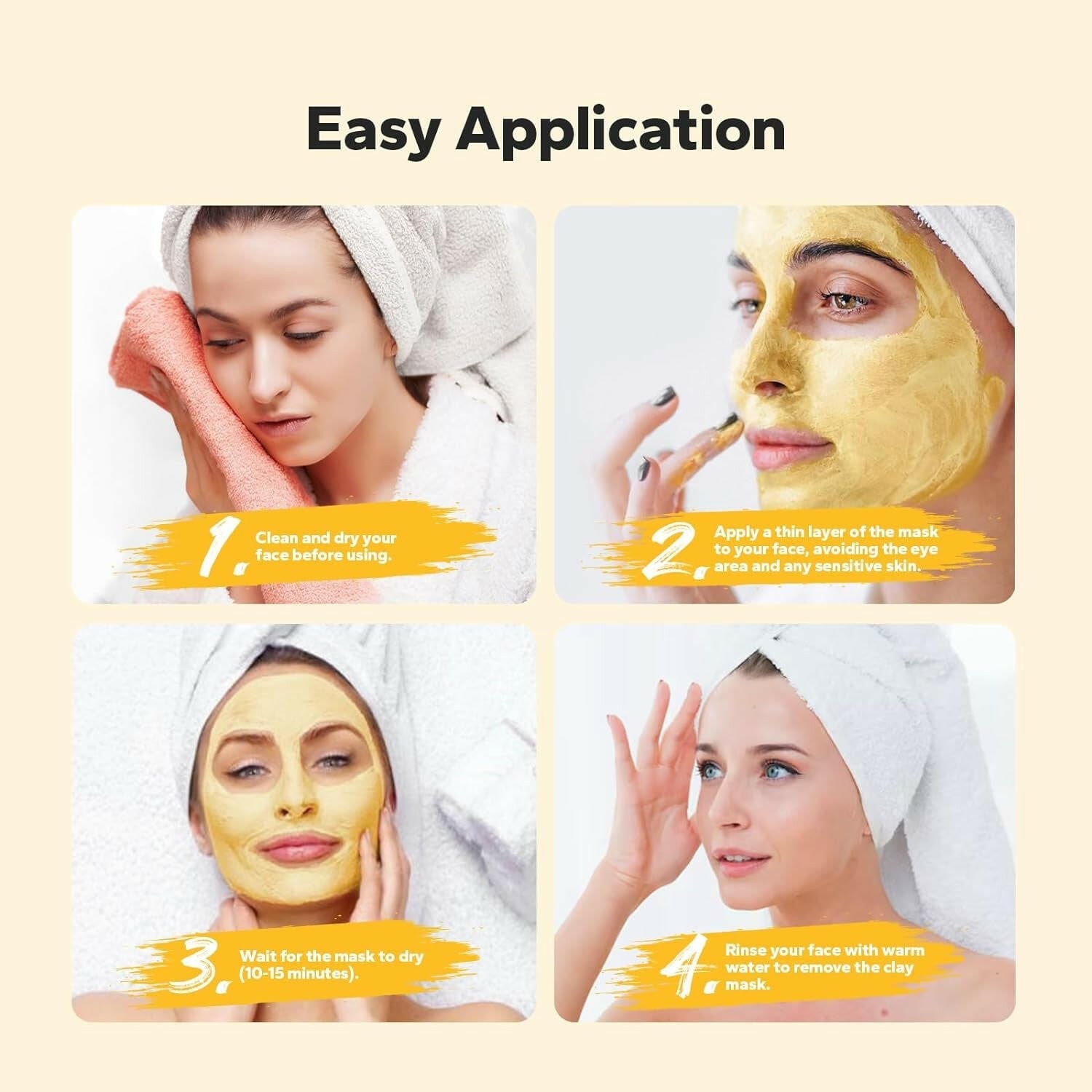 Turmeric Clay Mask (4.23 Oz), Vitamin C Clay Mask with Turmeric, Turmeric Face Mask with Kaolin Clay &amp; Turmeric for Deep Clean, Dull Skin, Skincare Mask for Controlling Oil &amp; Refining Pores - Glow Pure