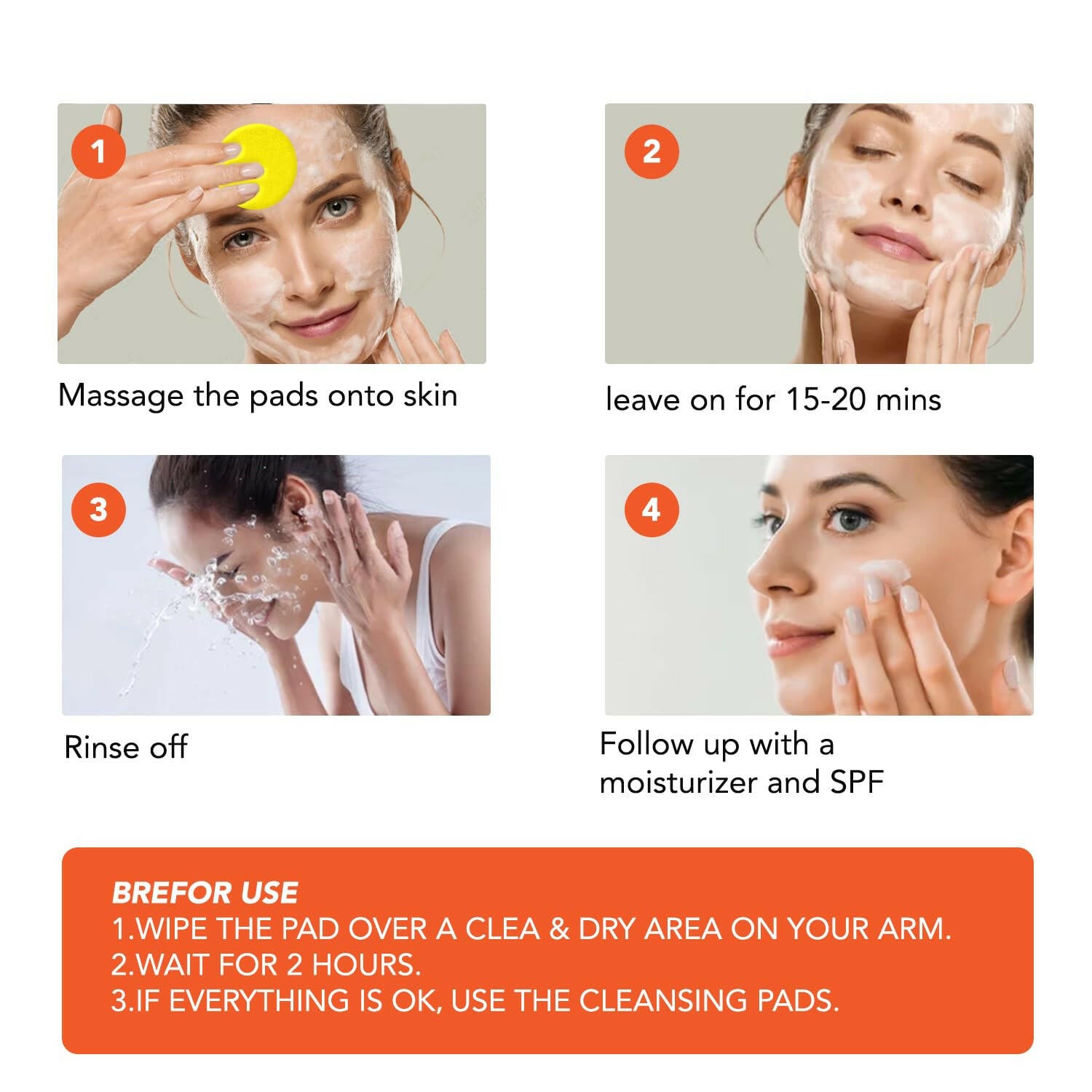 Turmeric Kojic Cleansing Pads: Turmeric Face Exfoliating Pads for Acne Scars Skin Fades Skin Firming - Cleaning Pad with Turmeric and Kojic - Deep Clean Pores 50PCS - Glow Pure